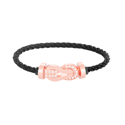 [Eternal Jewelry]CHANCE LARGE 8 FIGURE BUCKLE HALF DIAMOND BRACELET ROSE GOLD