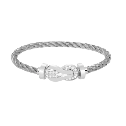 [Eternal Jewelry]CHANCE LARGE 8 FIGURE BUCKLE HALF DIAMOND BRACELET SILVER