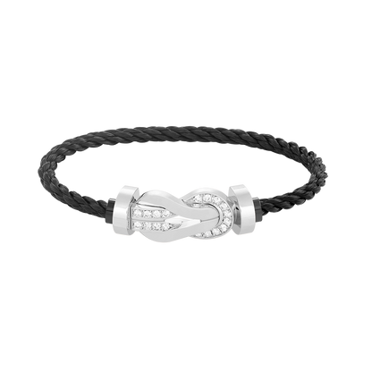 [Eternal Jewelry]CHANCE LARGE 8 FIGURE BUCKLE HALF DIAMOND BRACELET SILVER