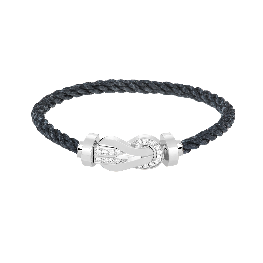 [Eternal Jewelry]CHANCE LARGE 8 FIGURE BUCKLE HALF DIAMOND BRACELET SILVER