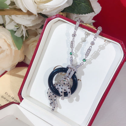 ¡®Eternal Jewelry¡¯Pave Panther Circle Pendant Necklace