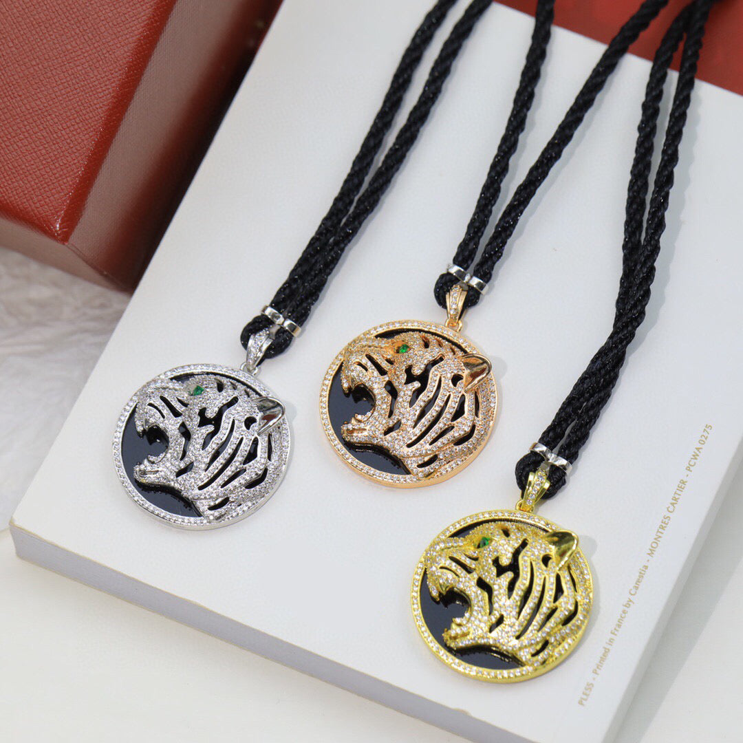 ¡®Eternal Jewelry¡ Openwork Tiger Cord Pendant Necklace