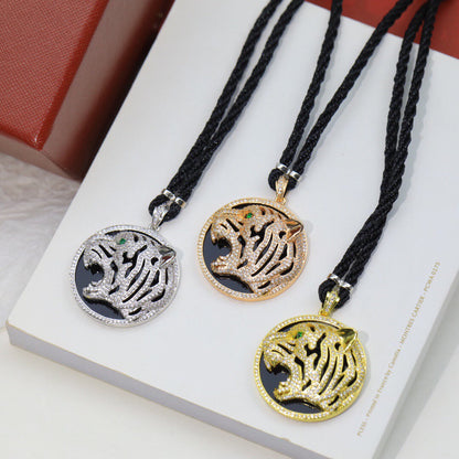 ¡®Eternal Jewelry¡ Openwork Tiger Cord Pendant Necklace