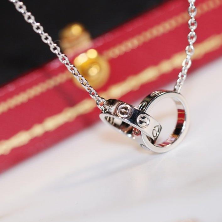 [Eternal Jewelry]LOVE NECKLACE PINK GOLD AND SILVER