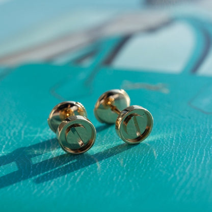 [Eternal Jewelry]LOVE EARRINGS PINK GOLD 10MM