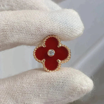 [Eternal Jewelry]CLOVER MEDIUM 1 MOTIFS CARNELIAN  DIAMOND earrings