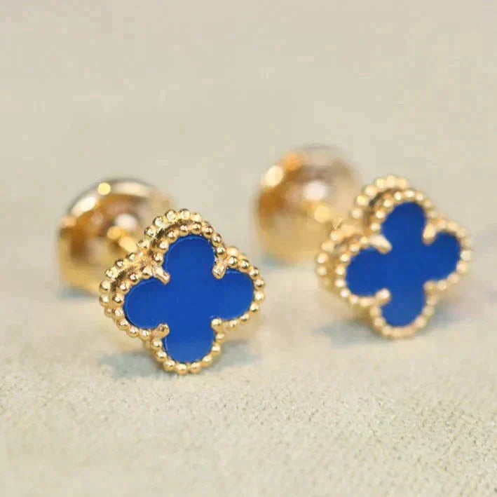 [Eternal Jewelry]CLOVER MINI 9.5MM TURQUOISE EARRINGS
