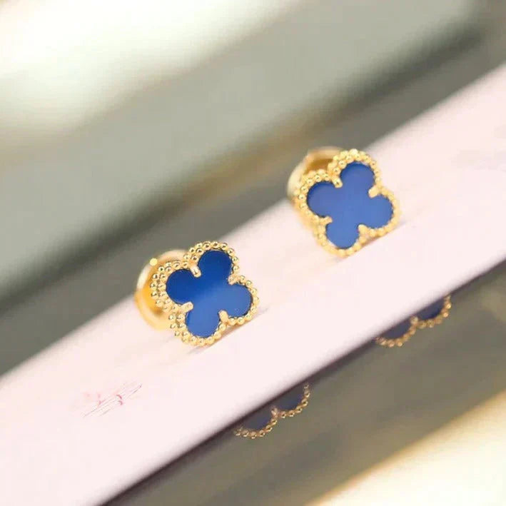 [Eternal Jewelry]CLOVER MINI 9.5MM TURQUOISE EARRINGS