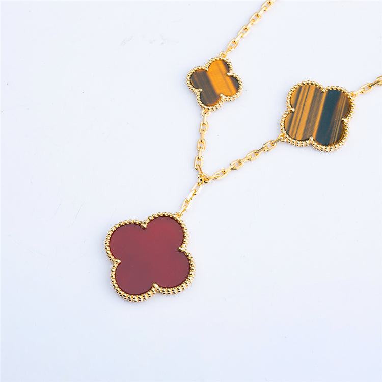 [Eternal Jewelry]CLOVER BRACELET 5 MOTIFS CARNELIAN TIGER EYE