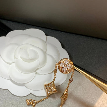 [Eternal Jewelry]STAR AND SUN 4 MOTIFS GOLD DIAMONDS BRACELET