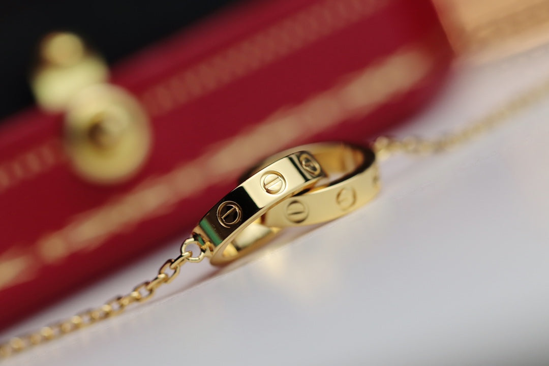 [Eternal Jewelry]LOVE NECKLACE DOUBLE RING GOLD