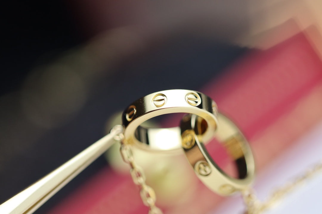 [Eternal Jewelry]LOVE NECKLACE DOUBLE RING GOLD
