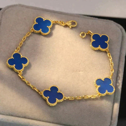 [Eternal Jewelry] CLOVER 5 MOTIF BLUE AGATE BRACELET COLLECTION