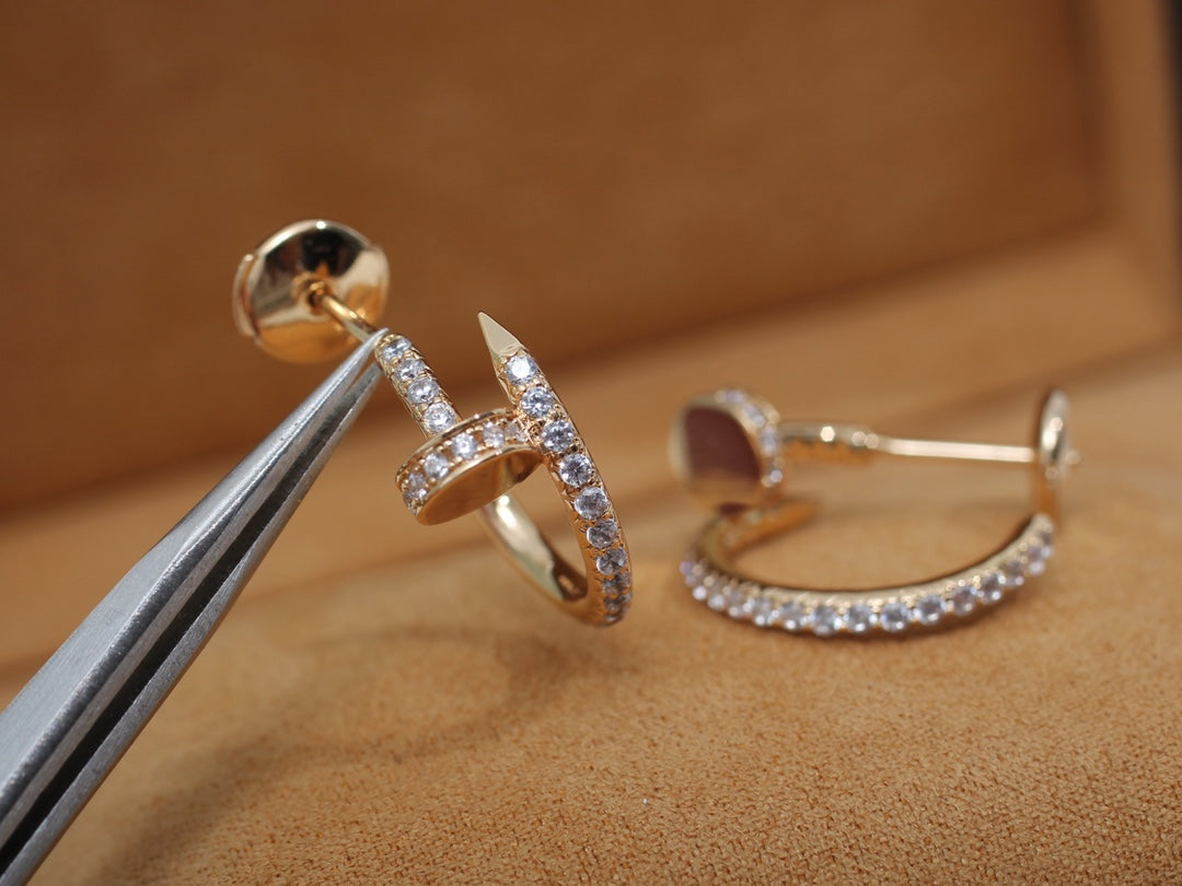[Eternal Jewelry]JUSTE EARRINGS 12.75MM PINK GOLD DIAMOND