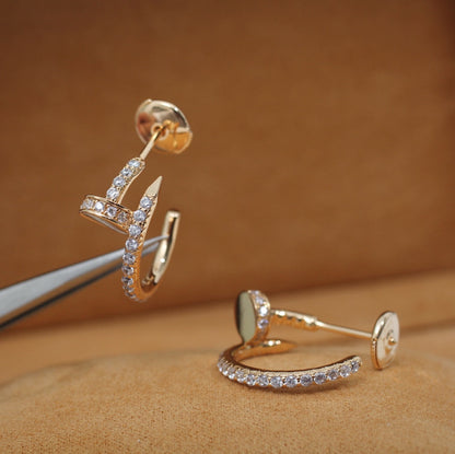 [Eternal Jewelry]JUSTE EARRINGS 12.75MM PINK GOLD DIAMOND