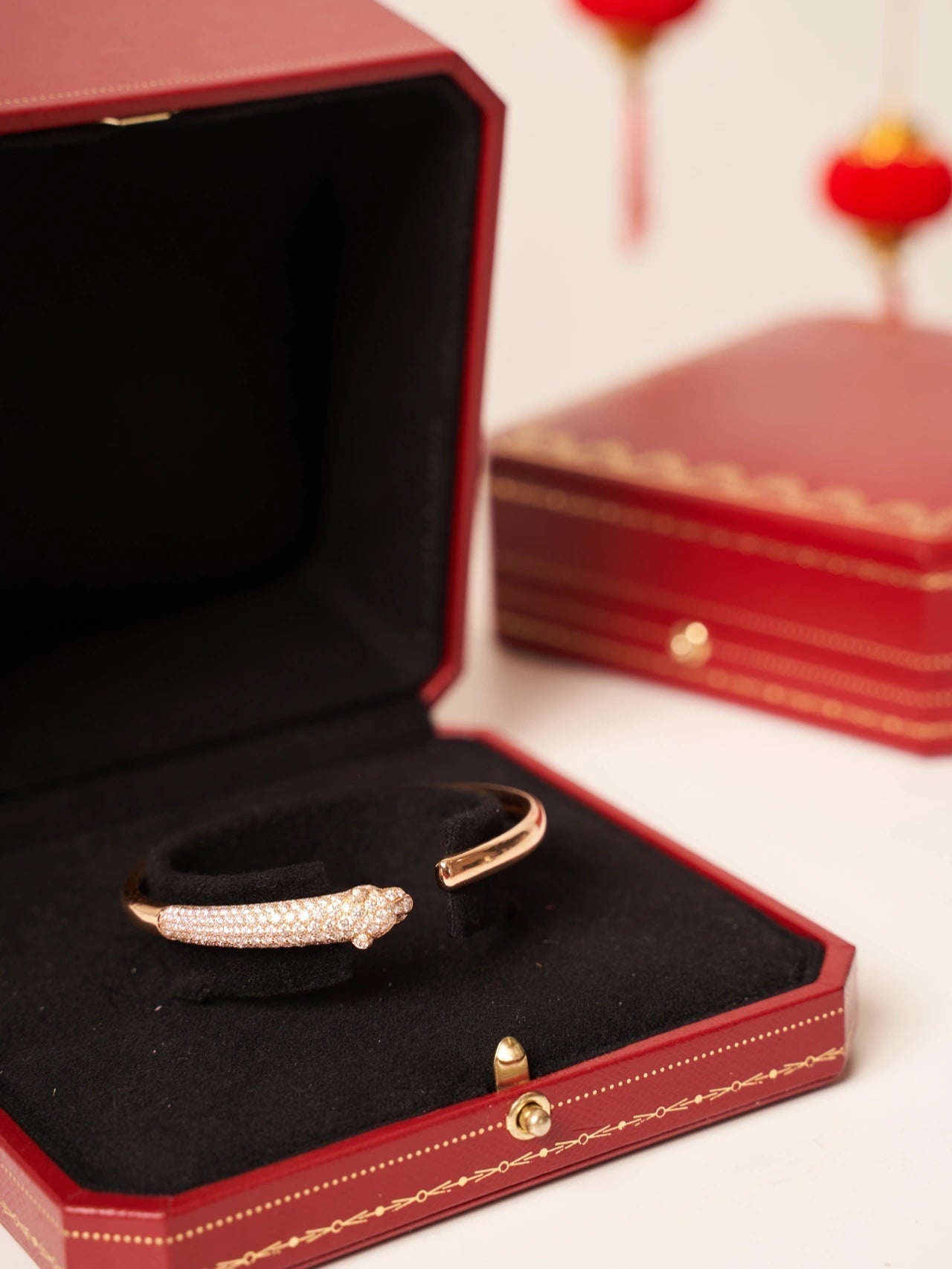 [Eternal Jewelry]PANTHERE ROSE GOLD DIAMOND OPEN BRACELET