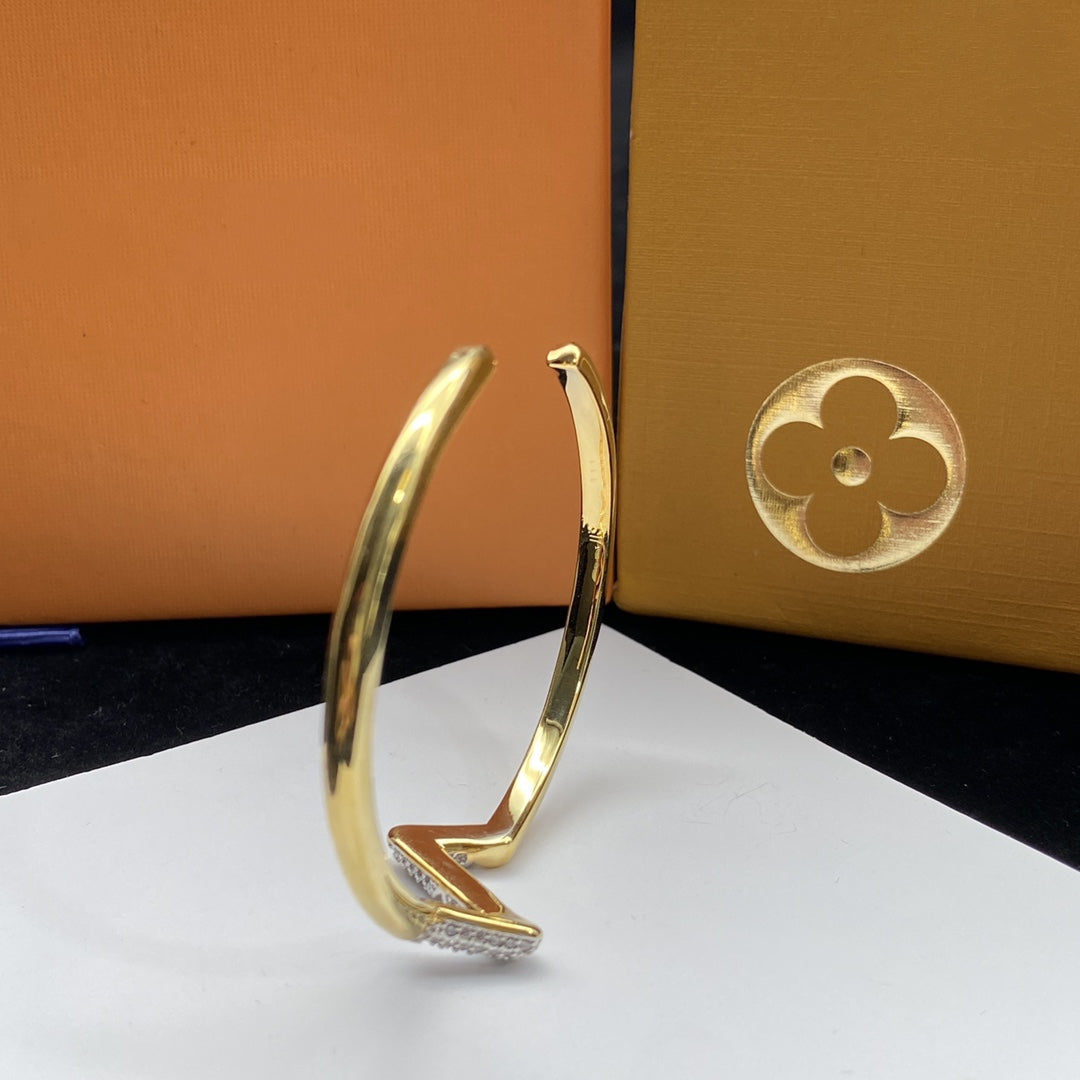 [Eternal Jewelry]VOLTE UPSITE DOWN DIAMOND GOLD OPEN BRACELET