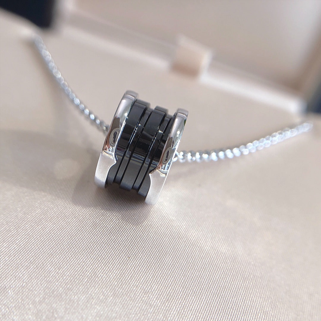 [Eternal Jewelry]ZERO 1 BLACK CERAMIC SILVER NECKLACE