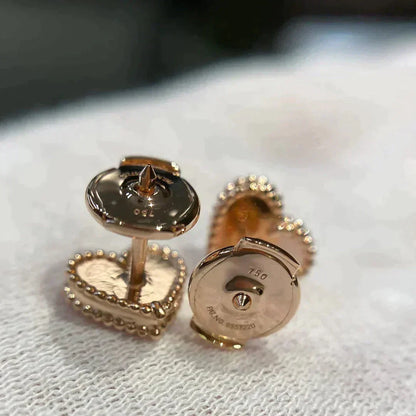 [Eternal Jewelry]HEART CARNELIAN STUD EARRINGS