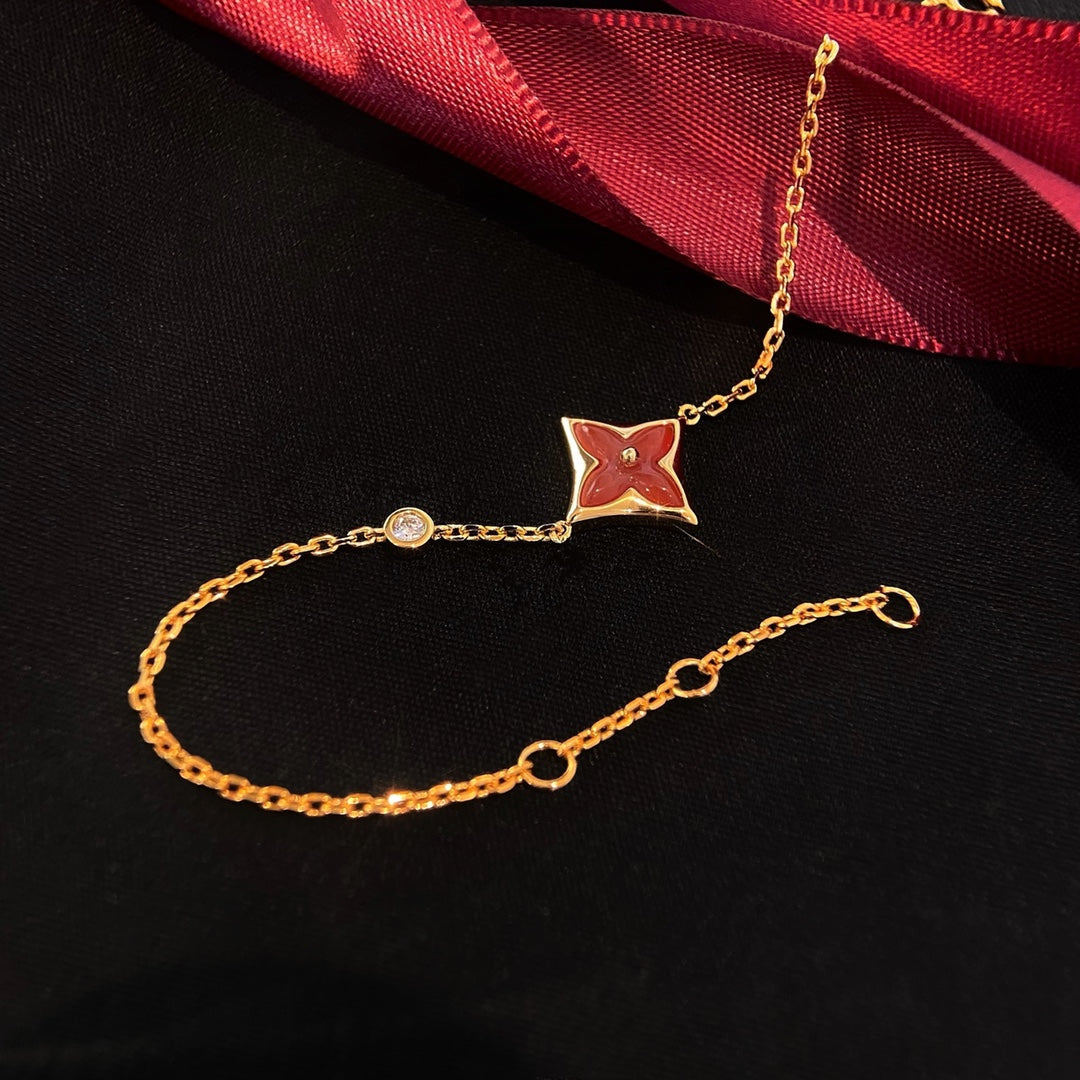 [Eternal Jewelry]COLOR STAR CARNELIAN PINK GOLD DIAMOND BRACELET