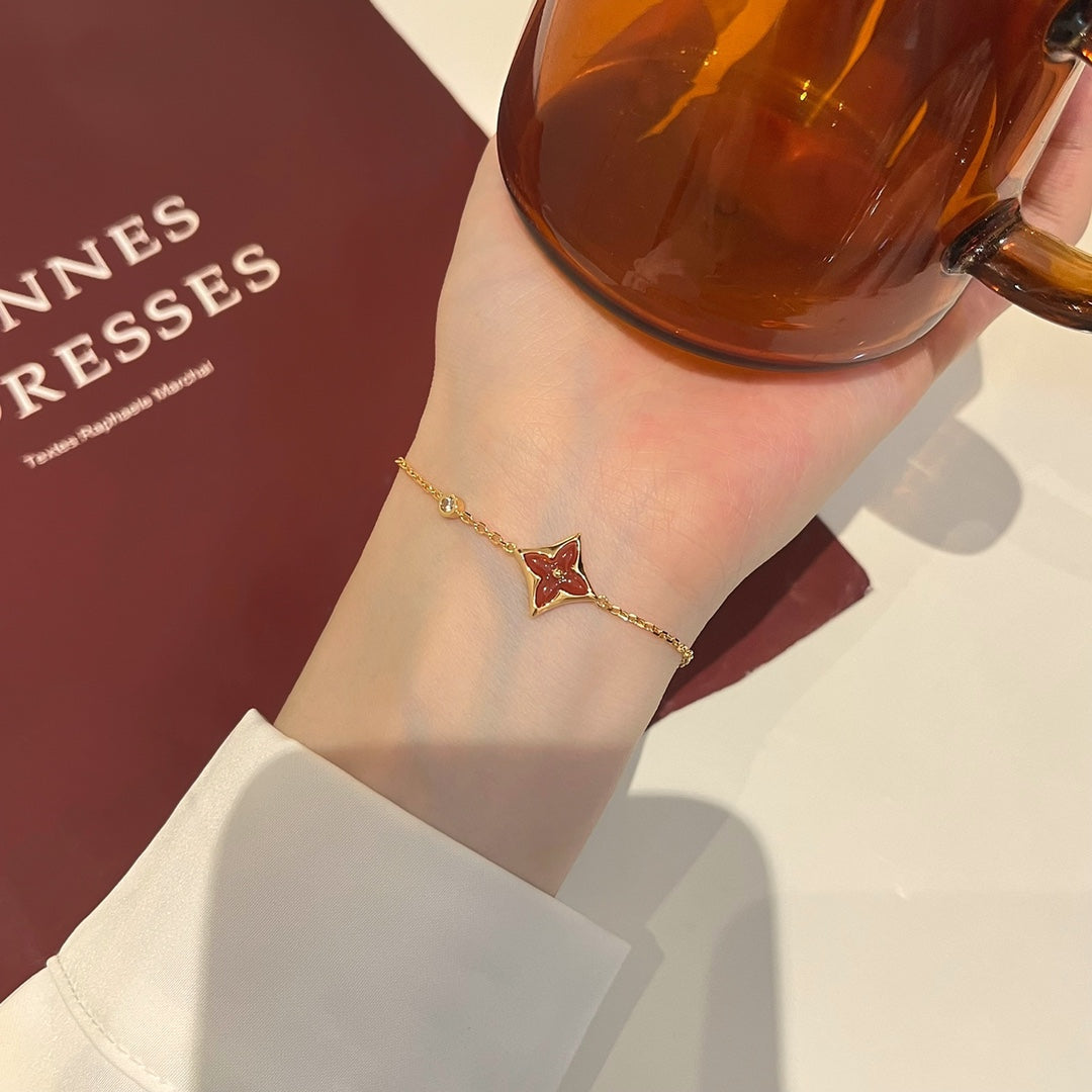 [Eternal Jewelry]COLOR STAR CARNELIAN PINK GOLD DIAMOND BRACELET