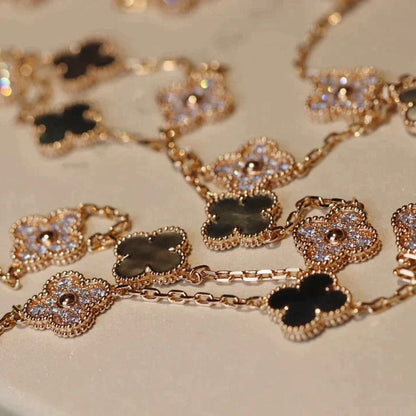 [Eternal Jewelry]CLOVER 20 MOTIFS DARK MOP DIAMOND  NECKLACE