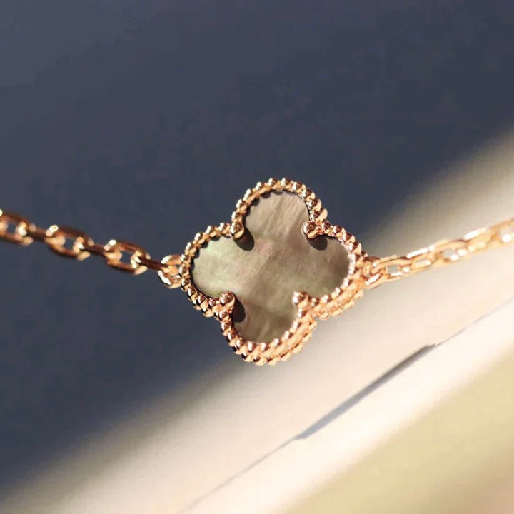 [Eternal Jewelry]CLOVER 20 MOTIFS DARK MOP DIAMOND  NECKLACE