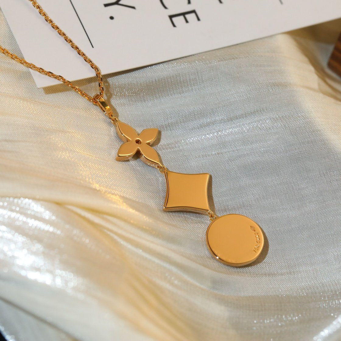 [Eternal Jewelry]STAR AND SUN DIAMOND PINK GOLD NECKLACE