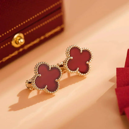[Eternal Jewelry]CLOVER MEDIUM 1 MOTIFS CARNELIAN  EARRINGS