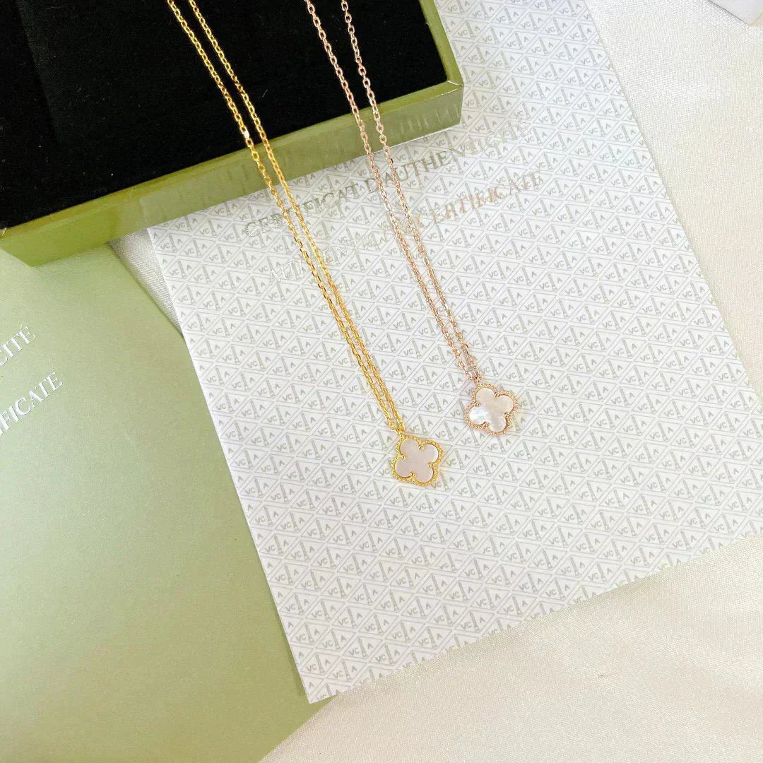 [Eternal Jewelry]CLOVER MINI 9.5MM WHITE MOTHER-OF-PEARL NECKLACE
