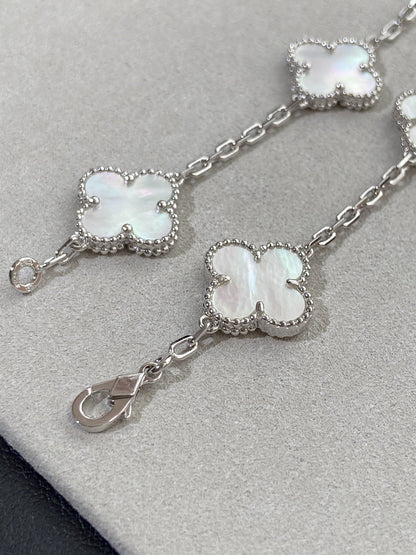 [Eternal Jewelry]CLOVER WHITE PEARL MOP 5 MOTIF BRACELET COLLECTION
