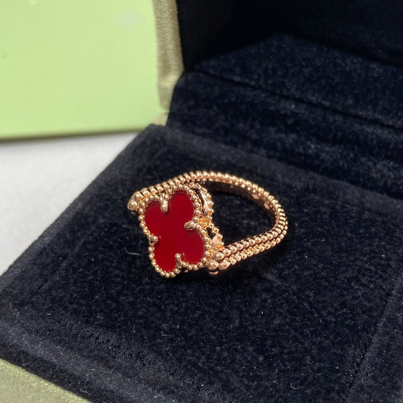 [Eternal Jewelry]CLOVER RIVERSIBLE PINK GOLD RING