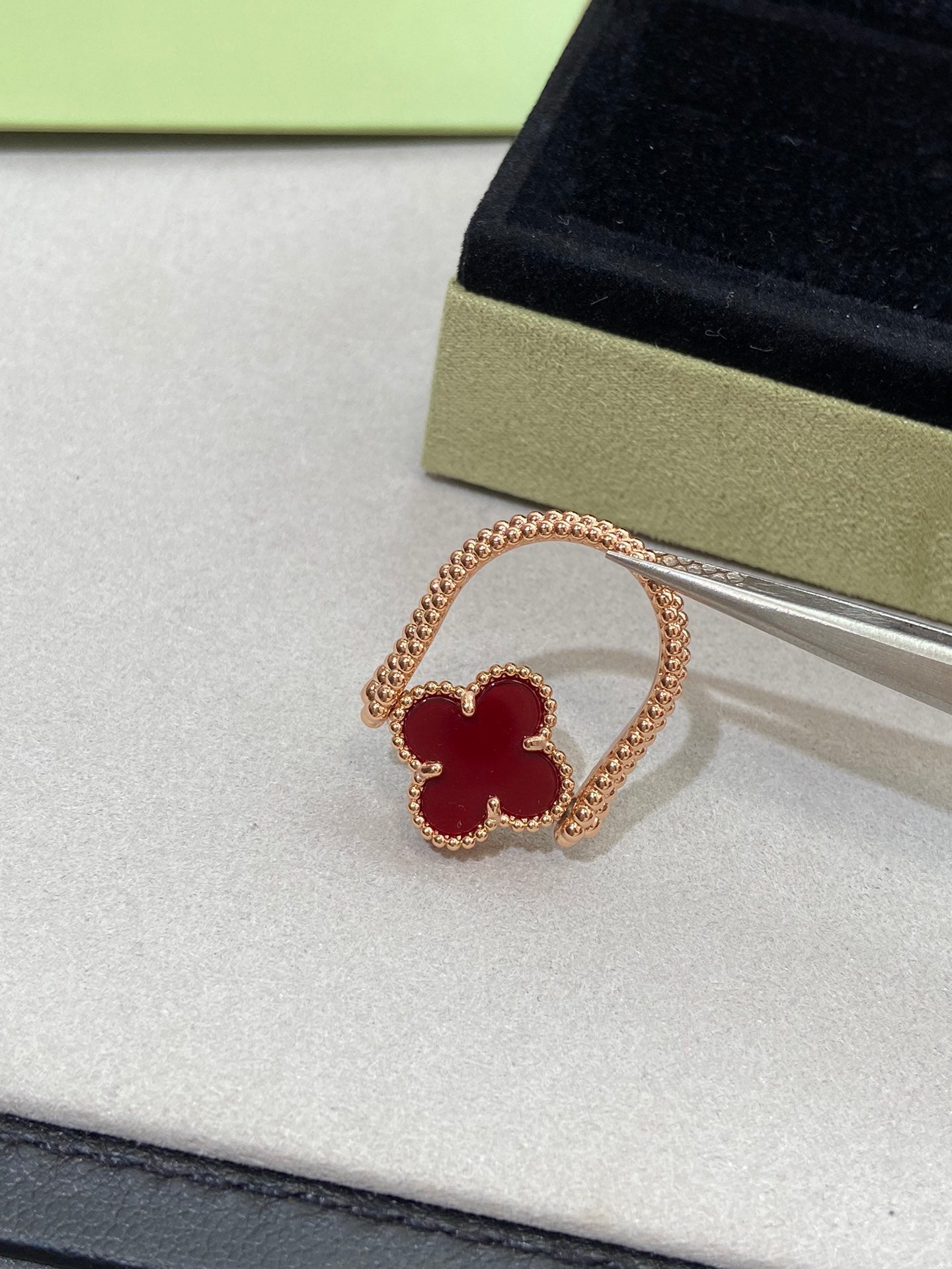 [Eternal Jewelry]CLOVER RIVERSIBLE PINK GOLD RING