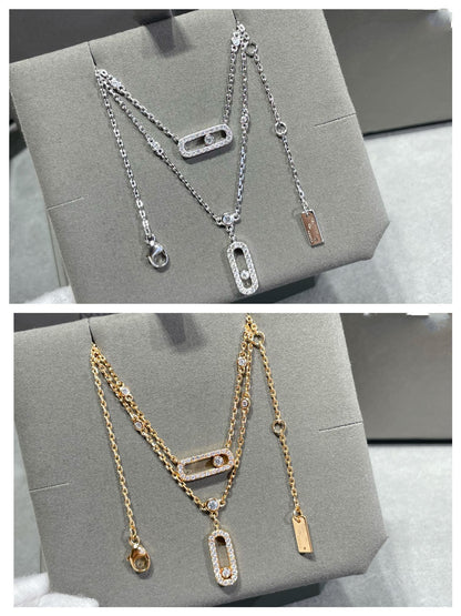 [Eternal jewelry]MOVE 2 ROW DIAMOND NECKLACE