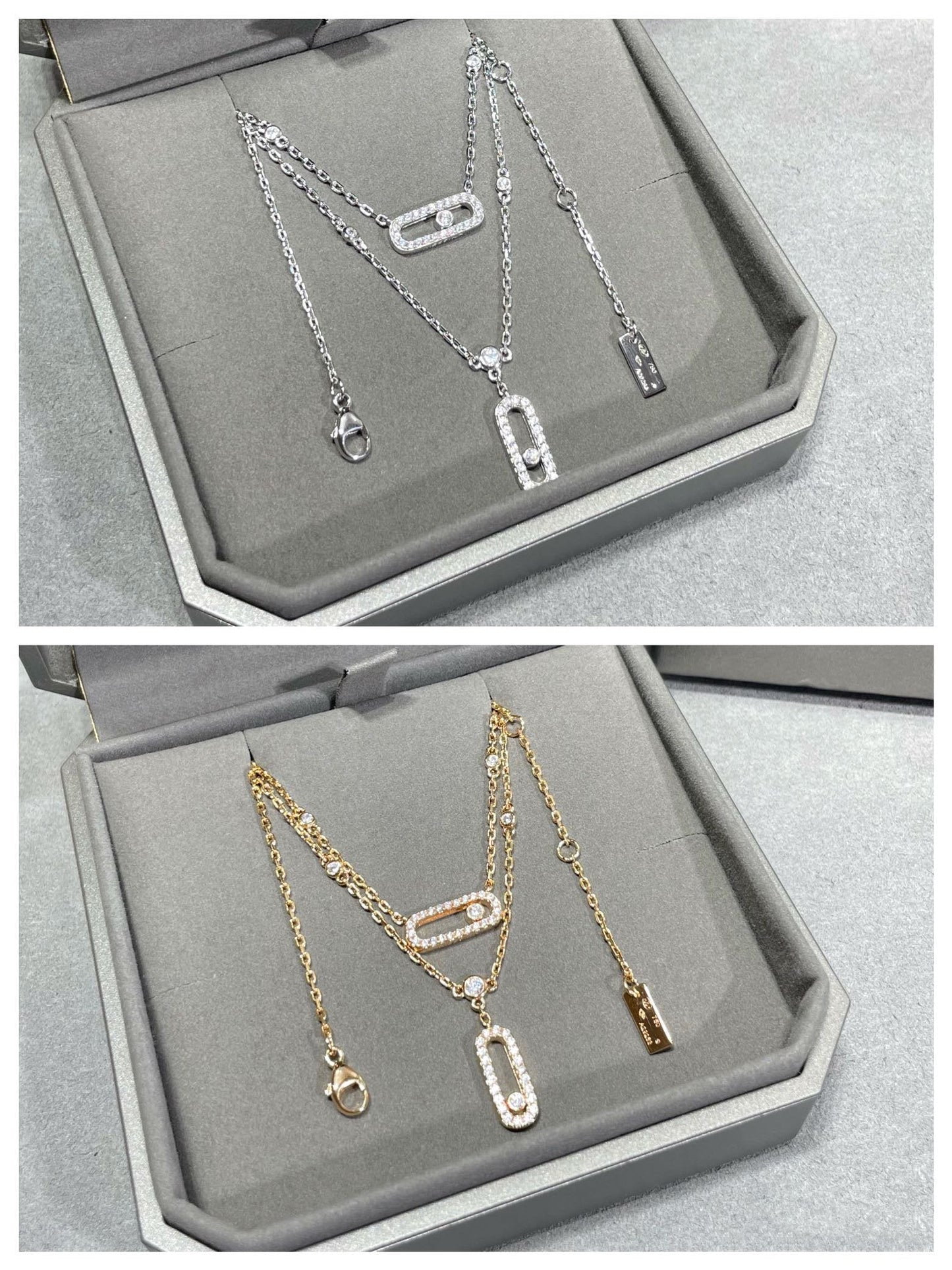 [Eternal jewelry]MOVE 2 ROW DIAMOND NECKLACE