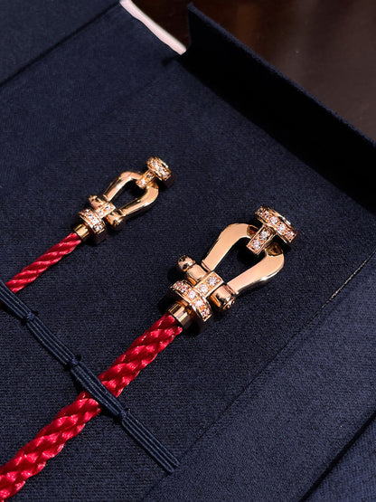 [Eternal Jewelry]FORCE 10 HALF DIAMOND PINK GOLD RED CORDERI LARGE AND MEDIUM MODEL
