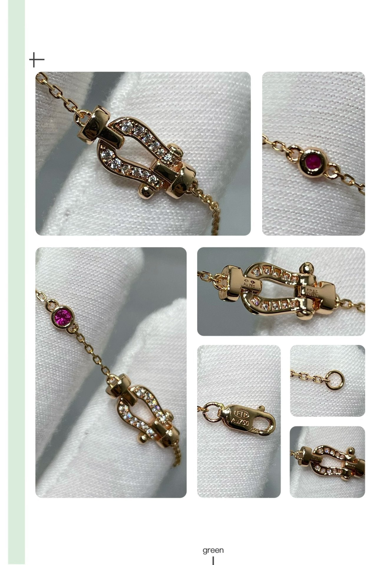 [Eternal Jewelry]FORCE 10 DIAMOND CHAIN LINK PINK GOLD BRACELET