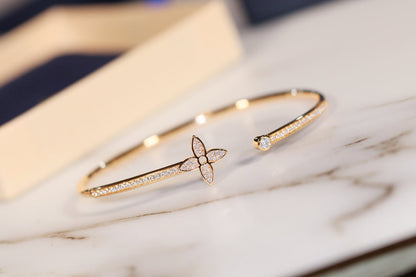 [Eternal Jewelry]IDYLLE GOLD OPEN BRACELET DIAMOND PAVED