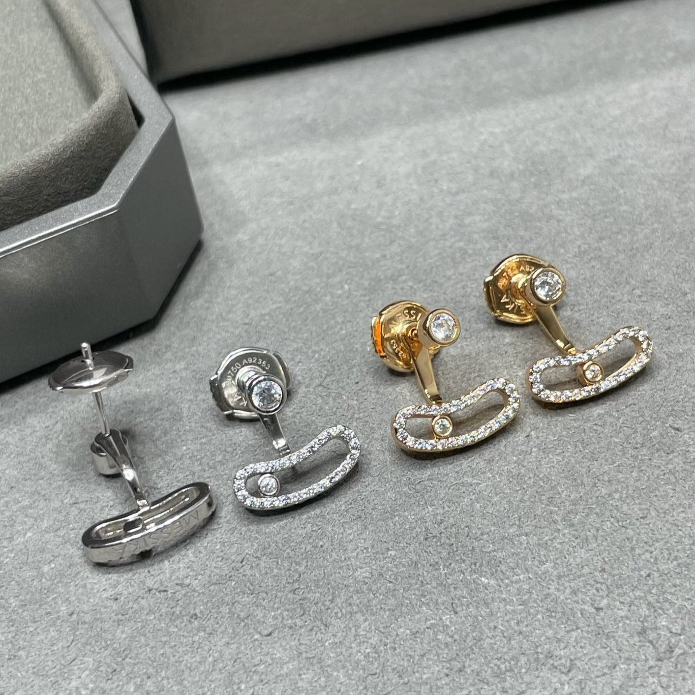 [Eternal jewelry]MOVE UNO PINK GOLD DIAMOND EARRINGS