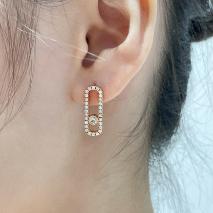 [Eternal jewelry]MOVE UNO STUD DIAMOND PAVED EARRINGS