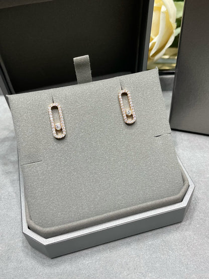 [Eternal jewelry]MOVE UNO STUD DIAMOND PAVED EARRINGS