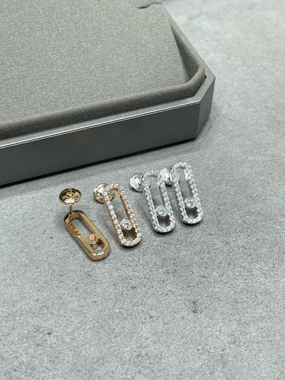 [Eternal jewelry]MOVE UNO STUD DIAMOND PAVED EARRINGS
