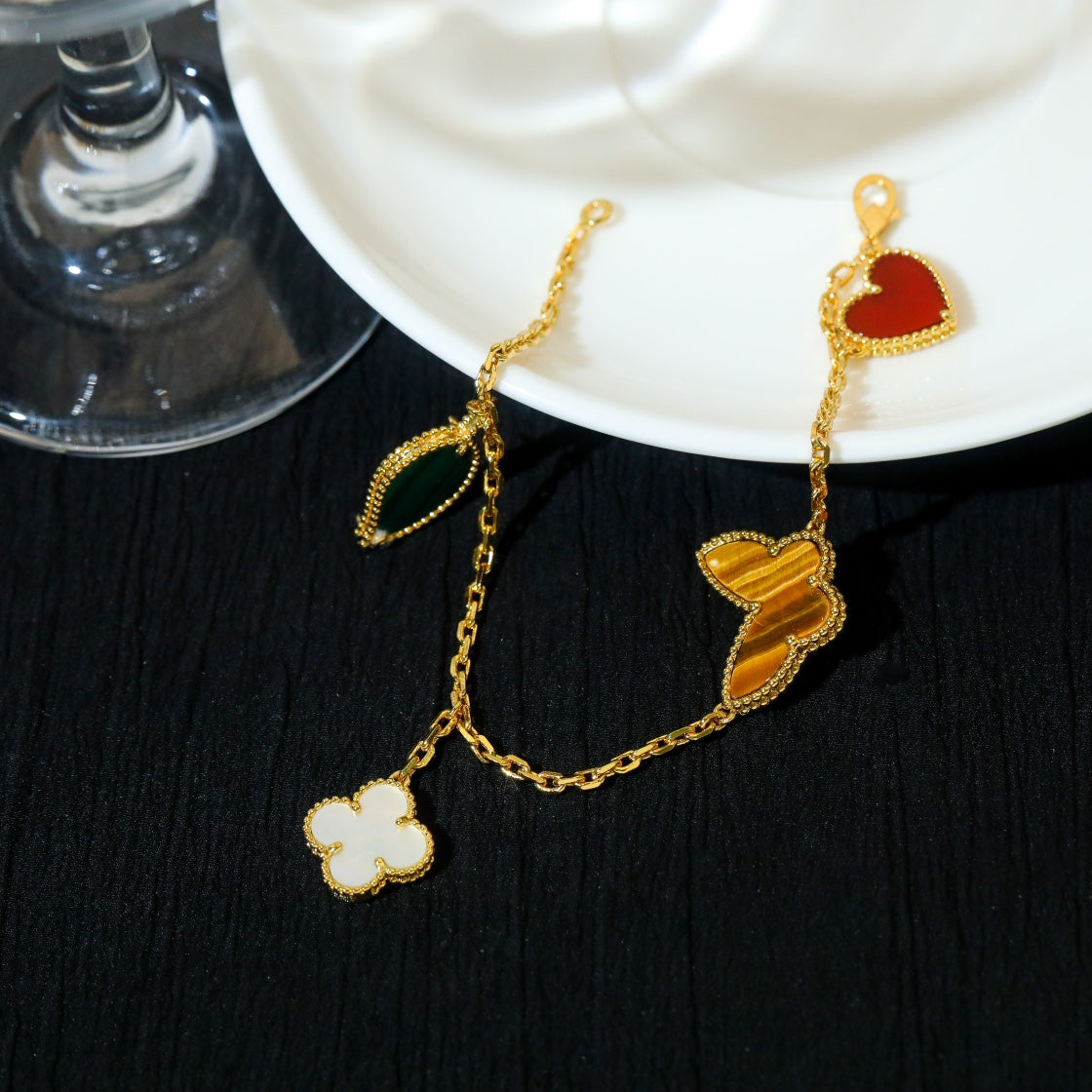 [Eternal Jewelry]LUCKY SPRING 5 MOTIF GOLD BRACELET