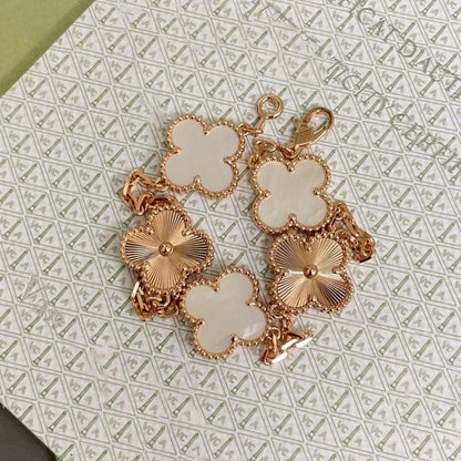[Eternal Jewelry]CLOVER WHITE PEARL MOP 5 MOTIF BRACELET COLLECTION