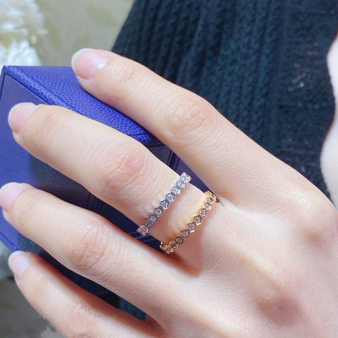 [Eternal Jewelry]BEE LOVE DIAMOND PAVED SMALL RING