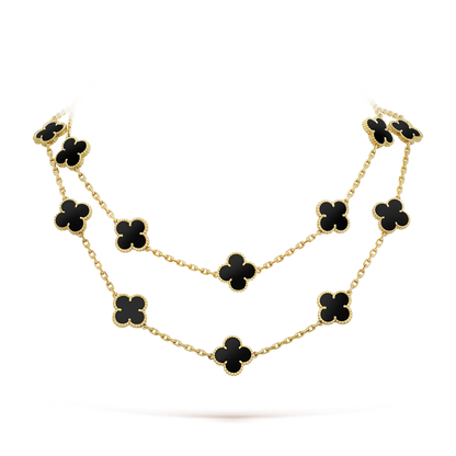 [Eternal Jewelry]CLOVER 20 MOTIFS ONYX NECKLACE