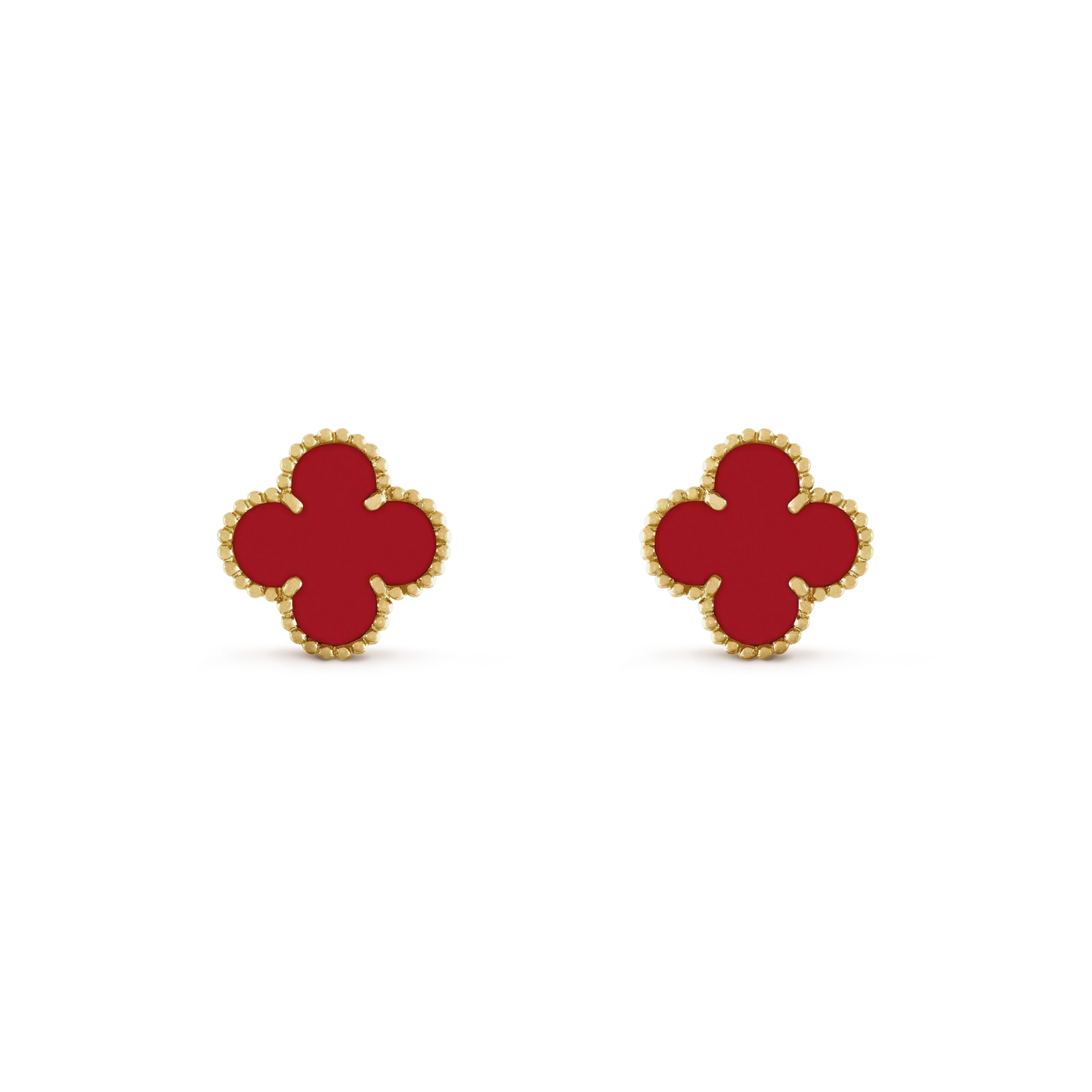 [Eternal Jewelry]CLOVER MINI 9.5MM CARNELIAN EARRINGS