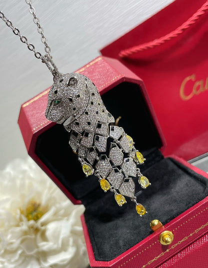 ¡®Eternal Jewelry¡ High Jewelry Pave Panther Tassel Necklace