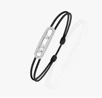[Eternal jewelry]Messika Care(s) pink cord pavé bracelet