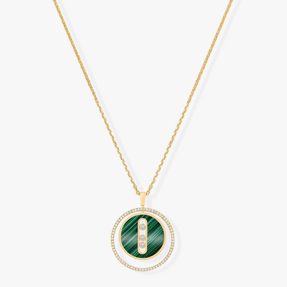 [Eternal jewelry]LUCKY MOVE 3 DIAMOND MALACHITE GOLD DIAMOND NECKLACE
